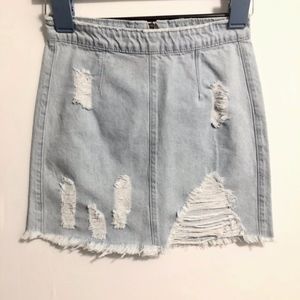 Distressed Jean Skirt